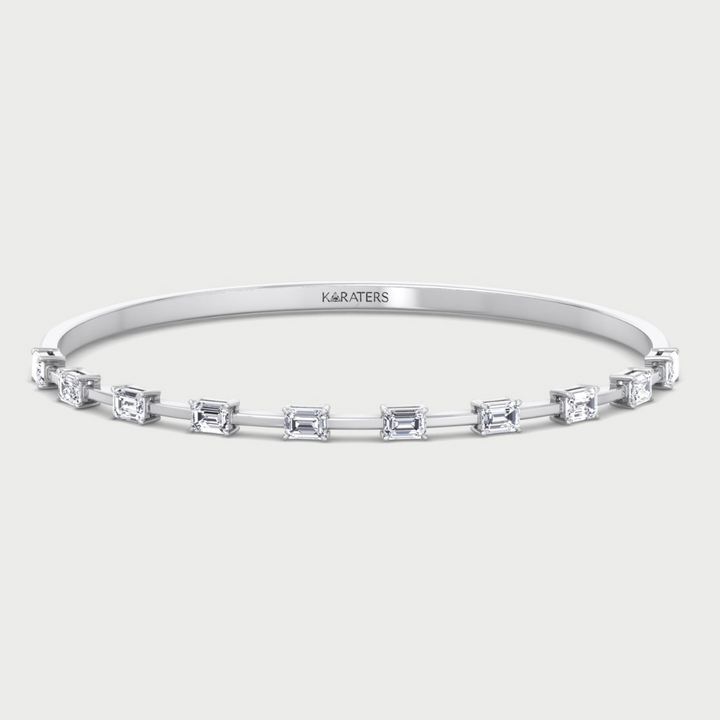 (3.05CT T.W.) Emerald Cut East to West Lab-Grown Diamond Bangle