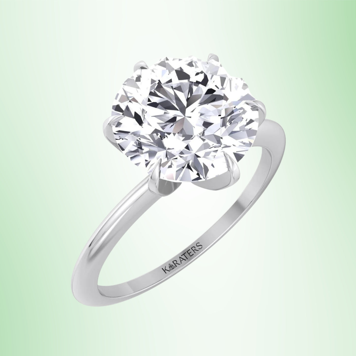 Breda - Six Prong Round Cut Solitaire Lab Grown Diamond Engagement Ring