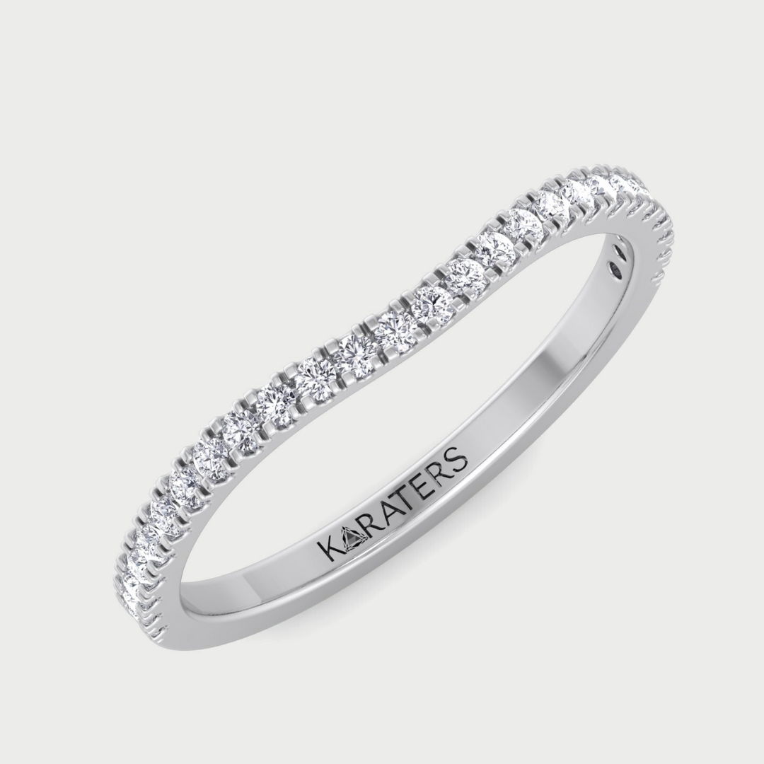 Curved Lab Grown Diamond Wedding Band