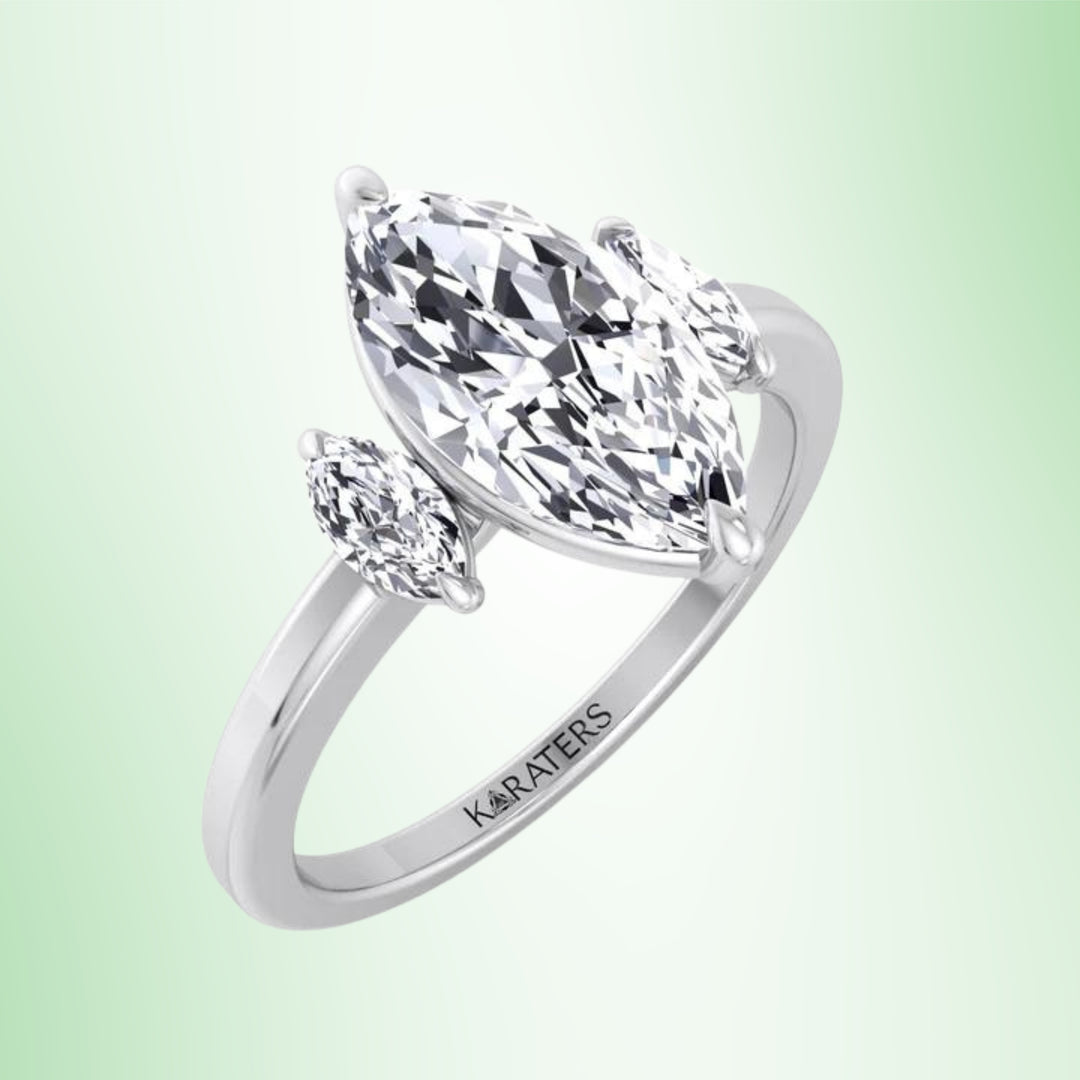 Kamille - Marquise Cut Solitaire Lab Grown Diamond Engagement Ring