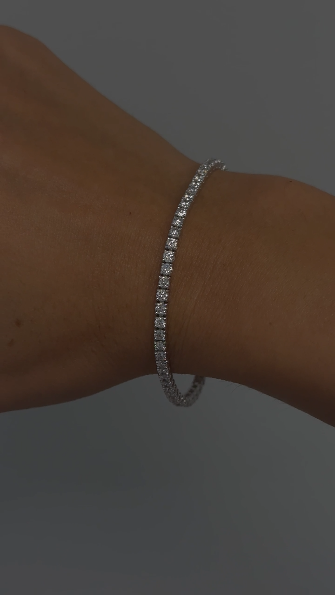3CT 4 Prong Round Cut Lab Grown Diamond Tennis Bracelet White