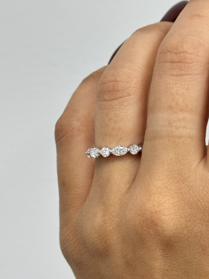 Round and Marquise Shape Lab Grown Diamond Eternity Band
