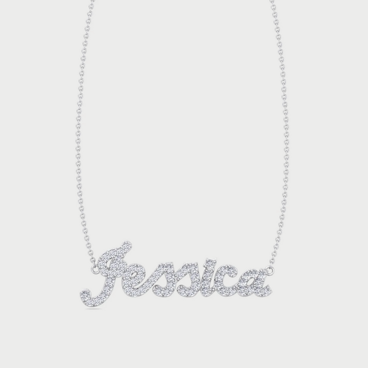 3/4CT T.W. Custom Lab-Grown Diamond Name Pendant Necklace