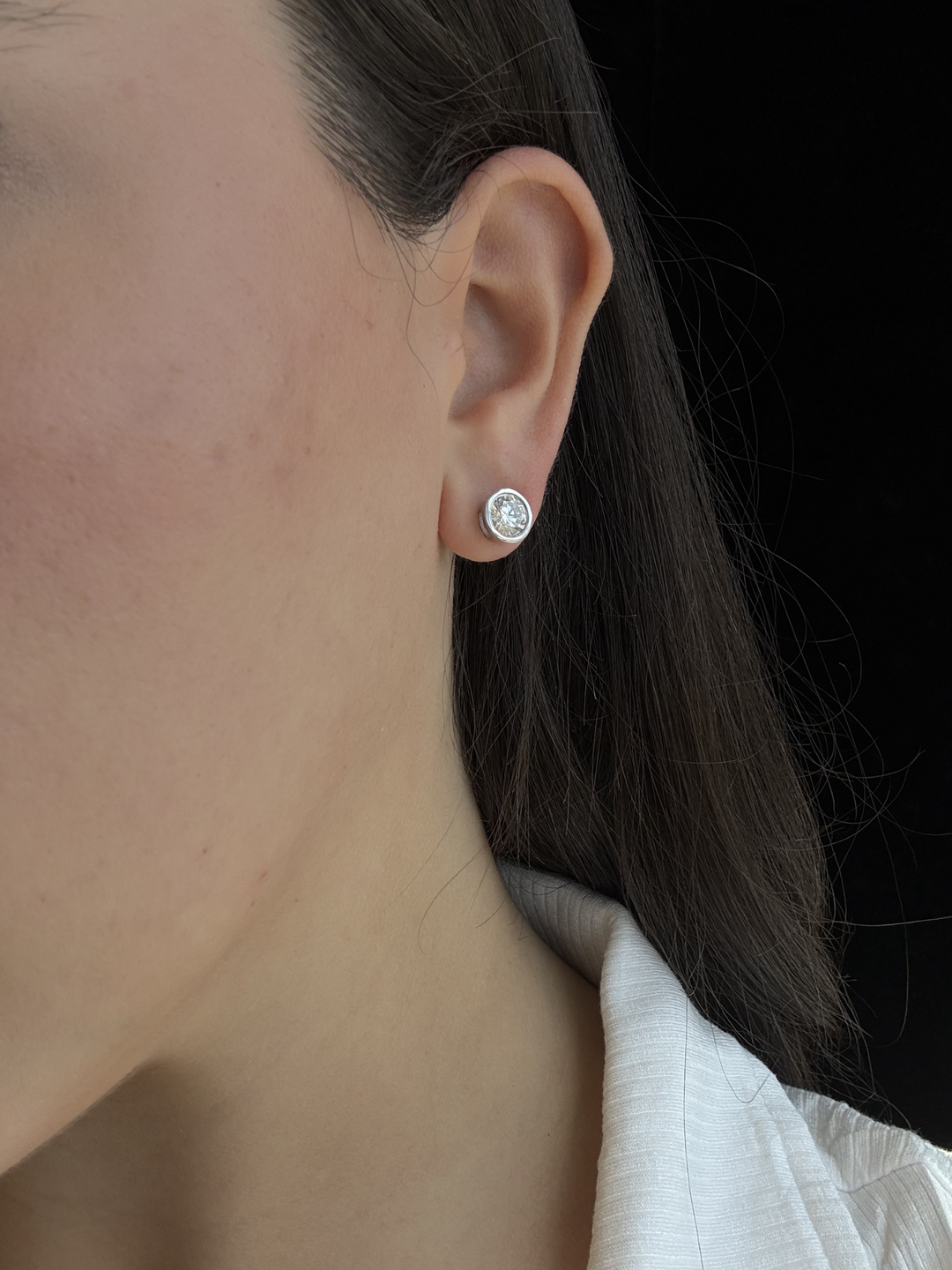 Bezel Set Round Cut Lab-Grown Diamond Studs