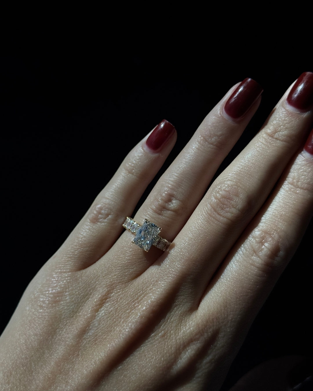 Radiant Cut Lab-Grown Diamond Eternity Engagement Ring