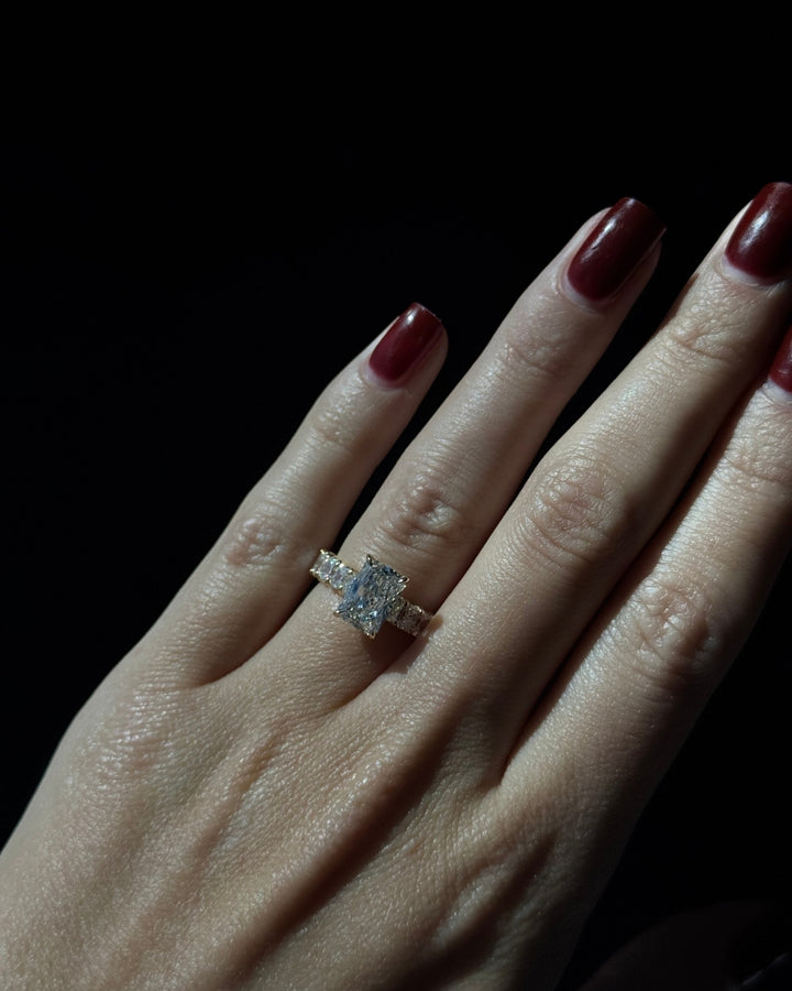 Radiant Cut Lab-Grown Diamond Eternity Engagement Ring