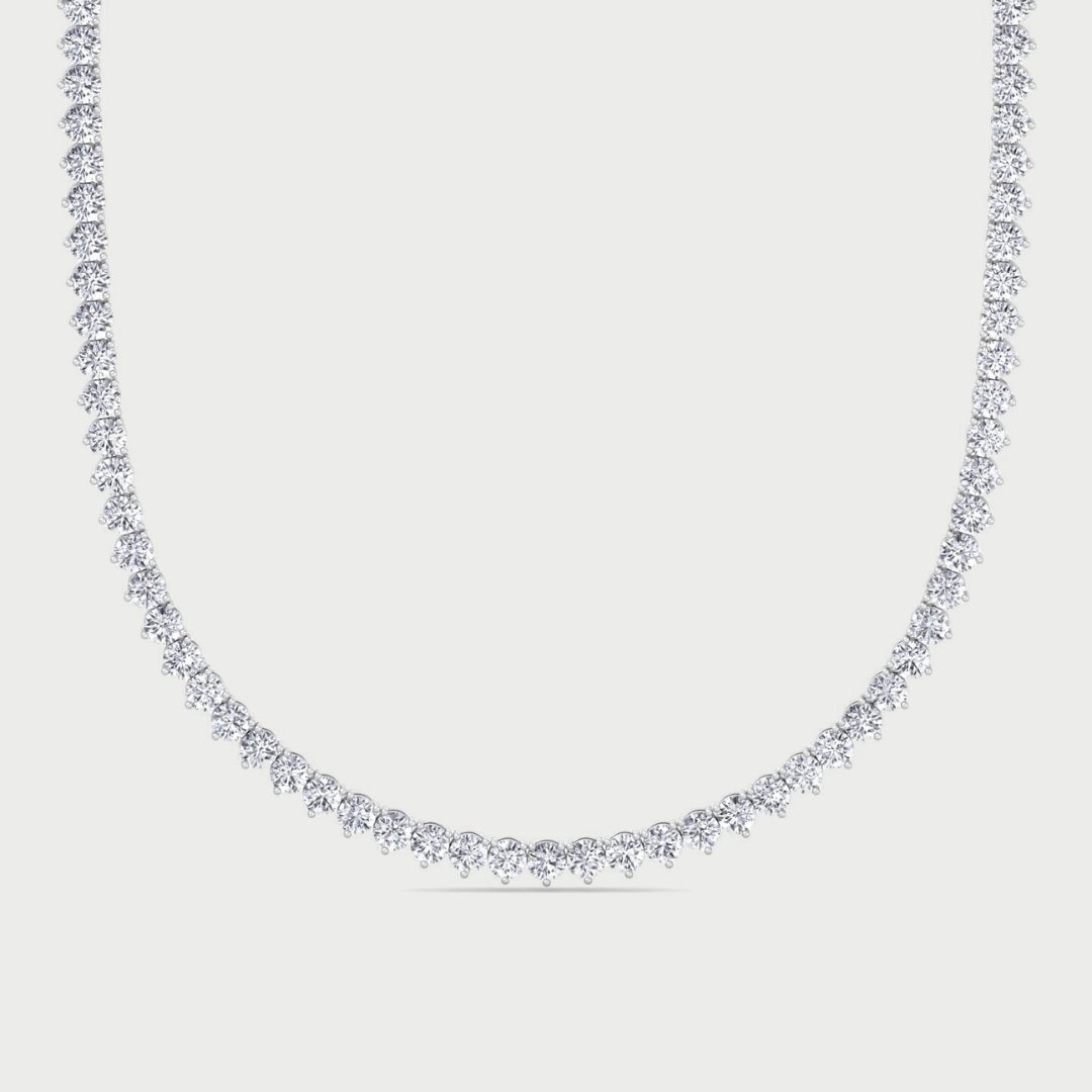 Martini 3-prong Lab Grown Diamond Tennis Necklace