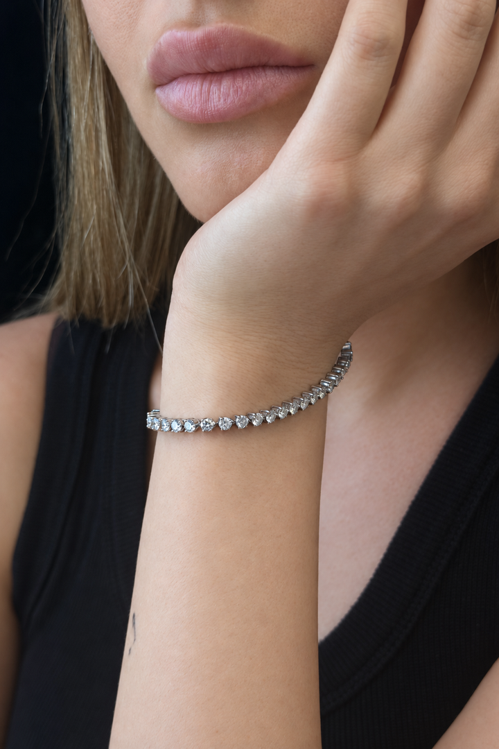 3 Prong Round Cut Lab Grown Diamond Tennis Bracelet 3