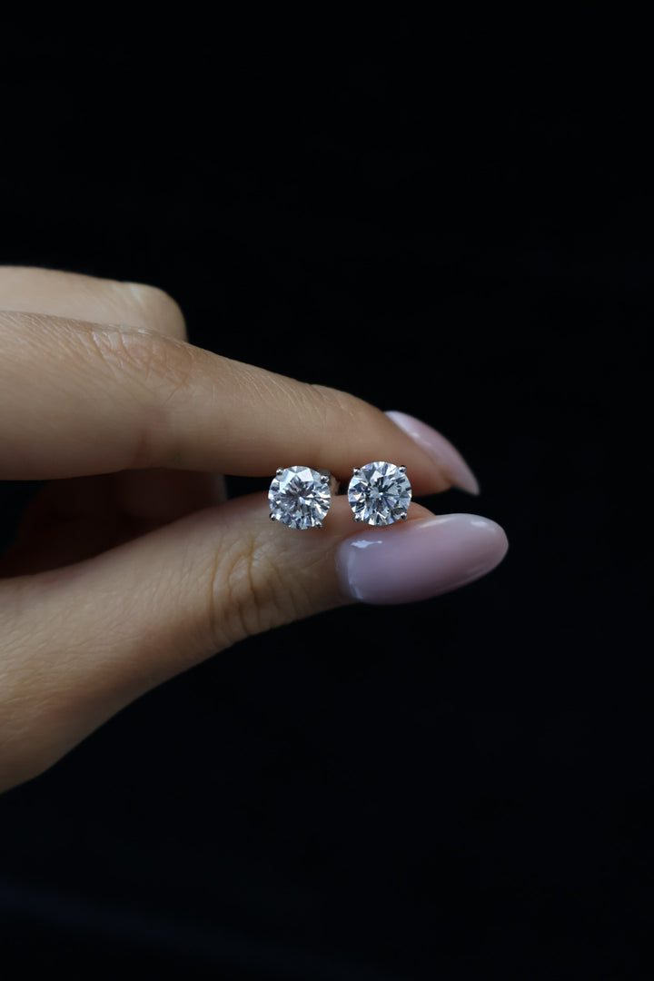 3 Round Cut  Lab-Grown Diamond Studs