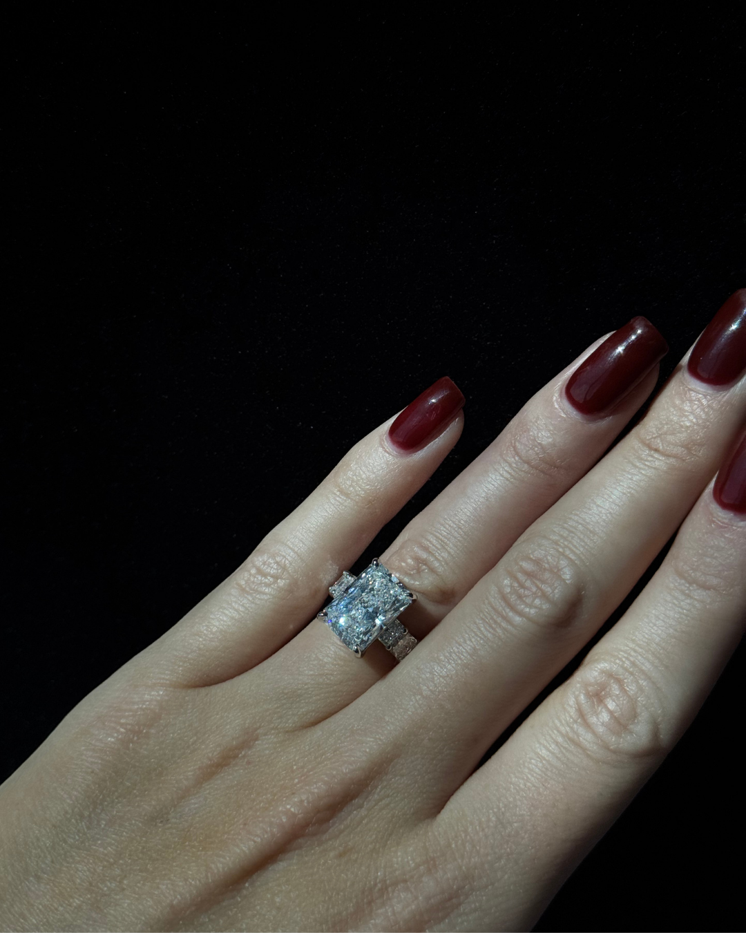 Radiant Cut Lab-Grown Diamond Eternity Engagement Ring