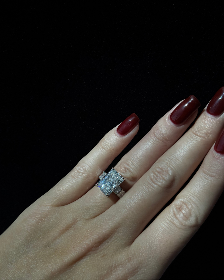 Radiant Cut Lab-Grown Diamond Eternity Engagement Ring