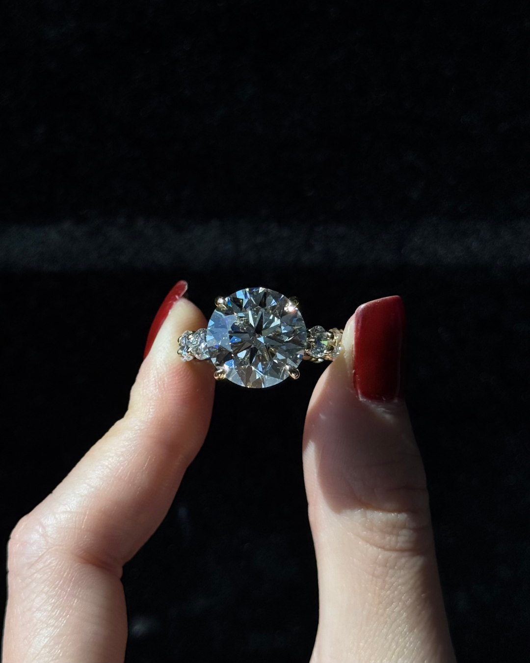 Round Cut Eternity Style Lab Grown Diamond Engagement Ring