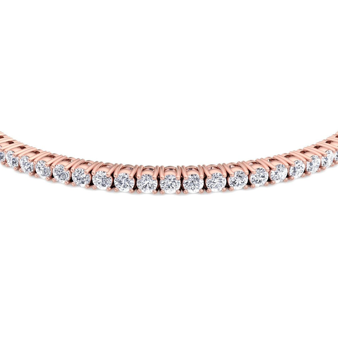 4-prong Lab Diamond Tennis Bracelet Men Rose