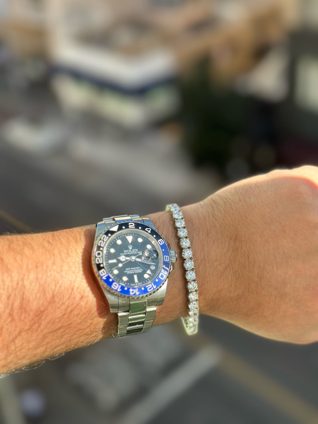 4-prong set Lab Diamond Tennis Bracelet Men