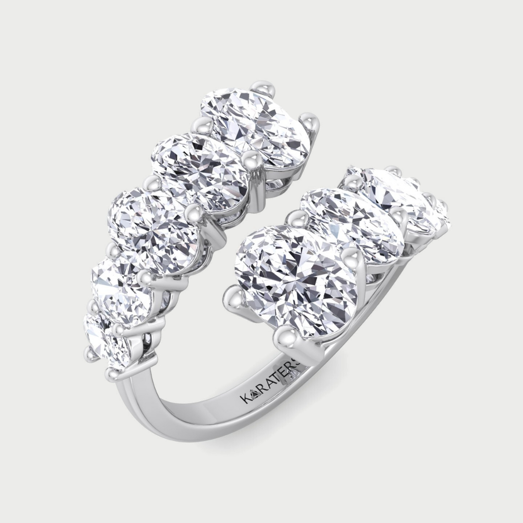 Oval Shape Open Row Lab-Grown Diamond Eternity Band