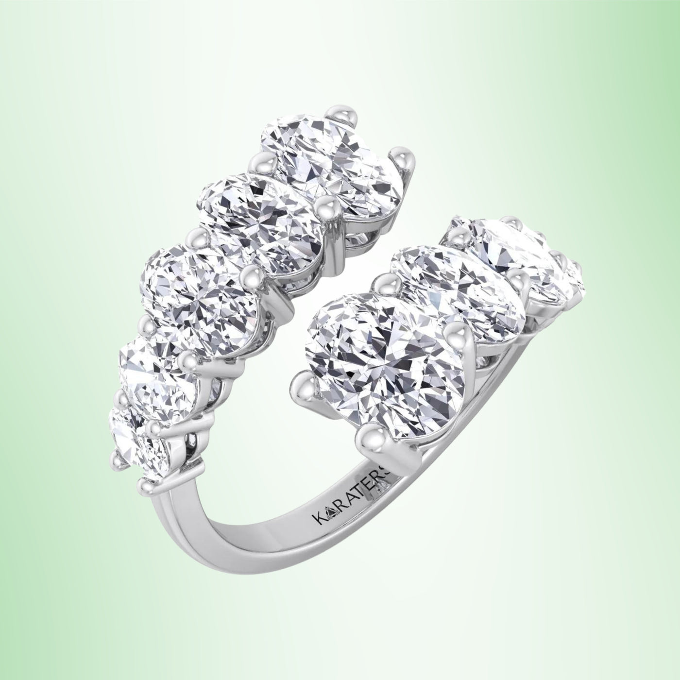 Spirale - Oval Shape Open Row Lab-Grown Diamond Eternity Band