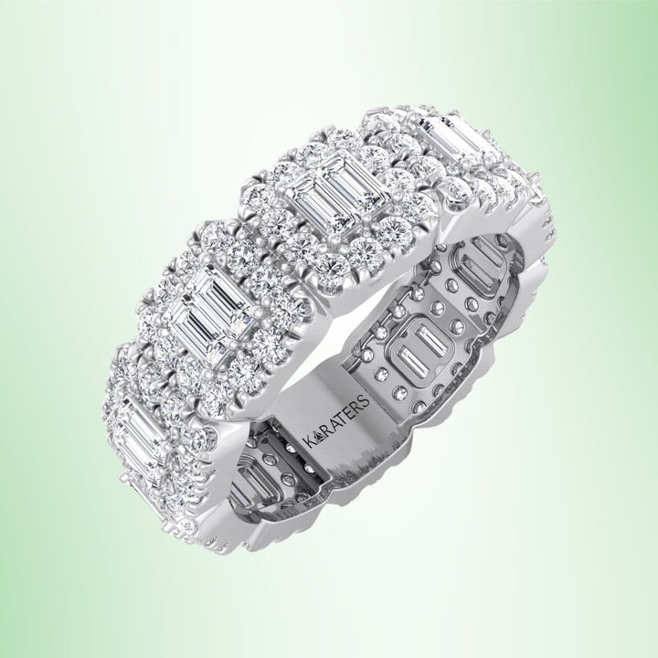 Fascino - (3.55 CT T.W.) Baguette and Round Cut Lab-Grown Diamond Eternity Band