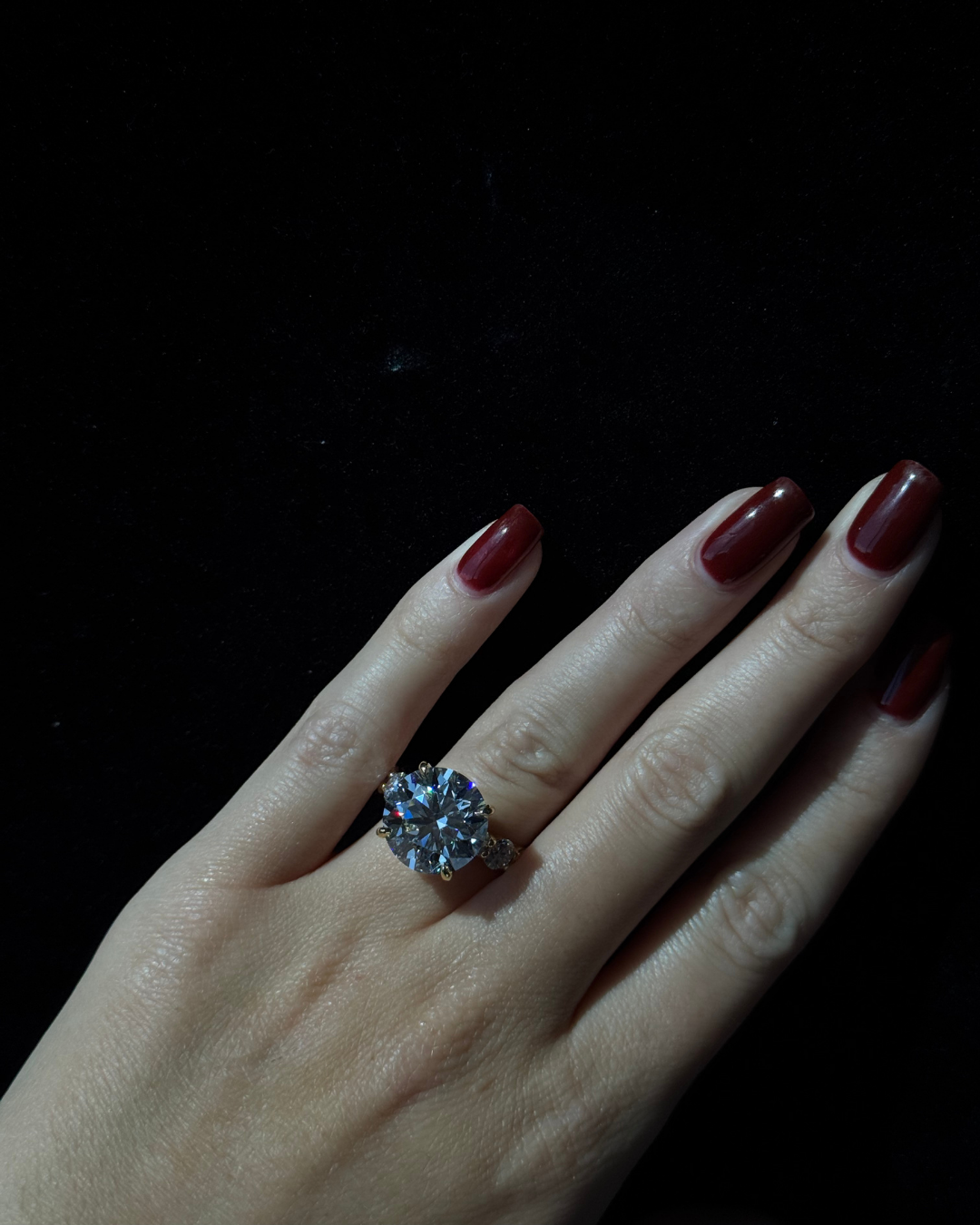 Round Cut Eternity Style Lab Grown Diamond Engagement Ring