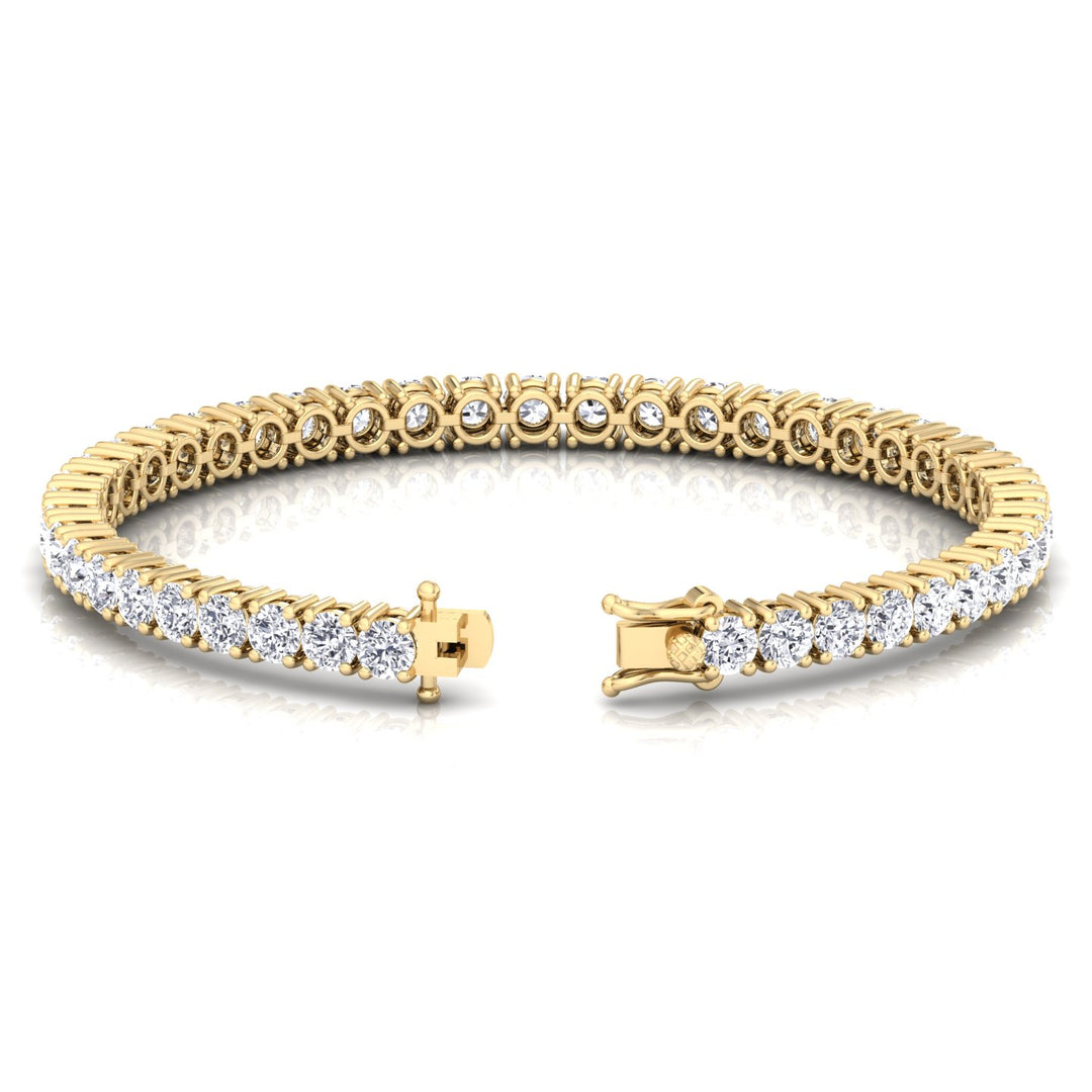 4 Prong Round Cut Lab Diamond Tennis Bracelet 14K Clasp