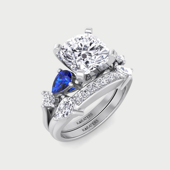 3.95CT Total Weight Multi Shape Lab Grown Diamond Wedding Set