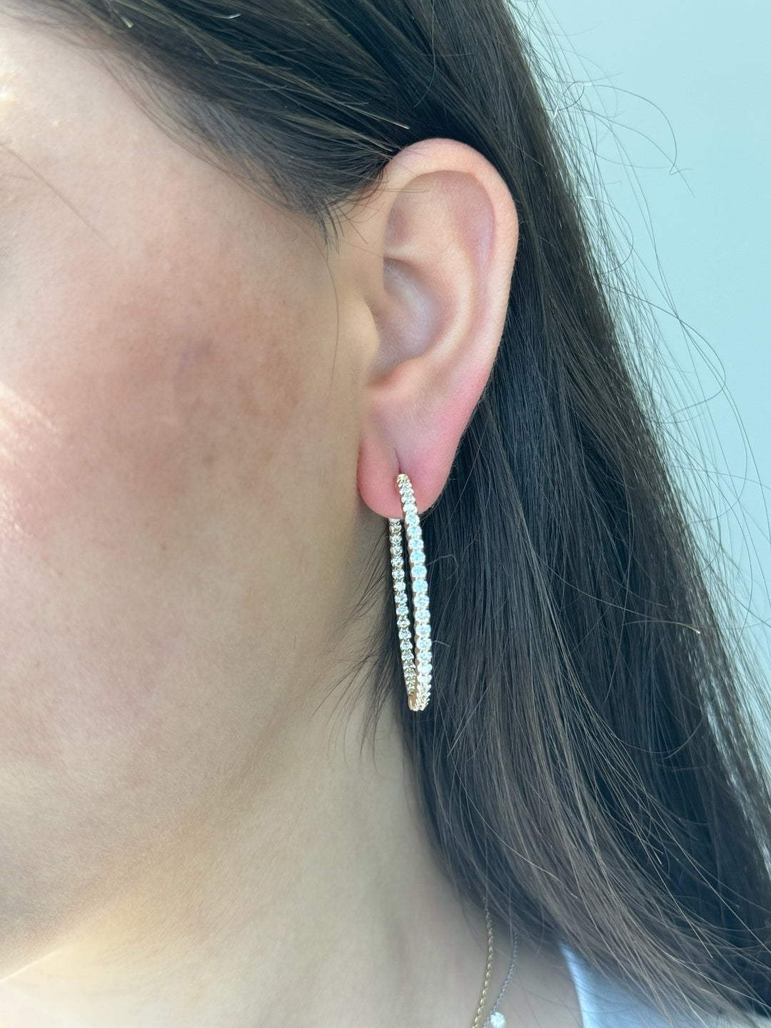 5 Carat Inside Out Diamond Hoops 