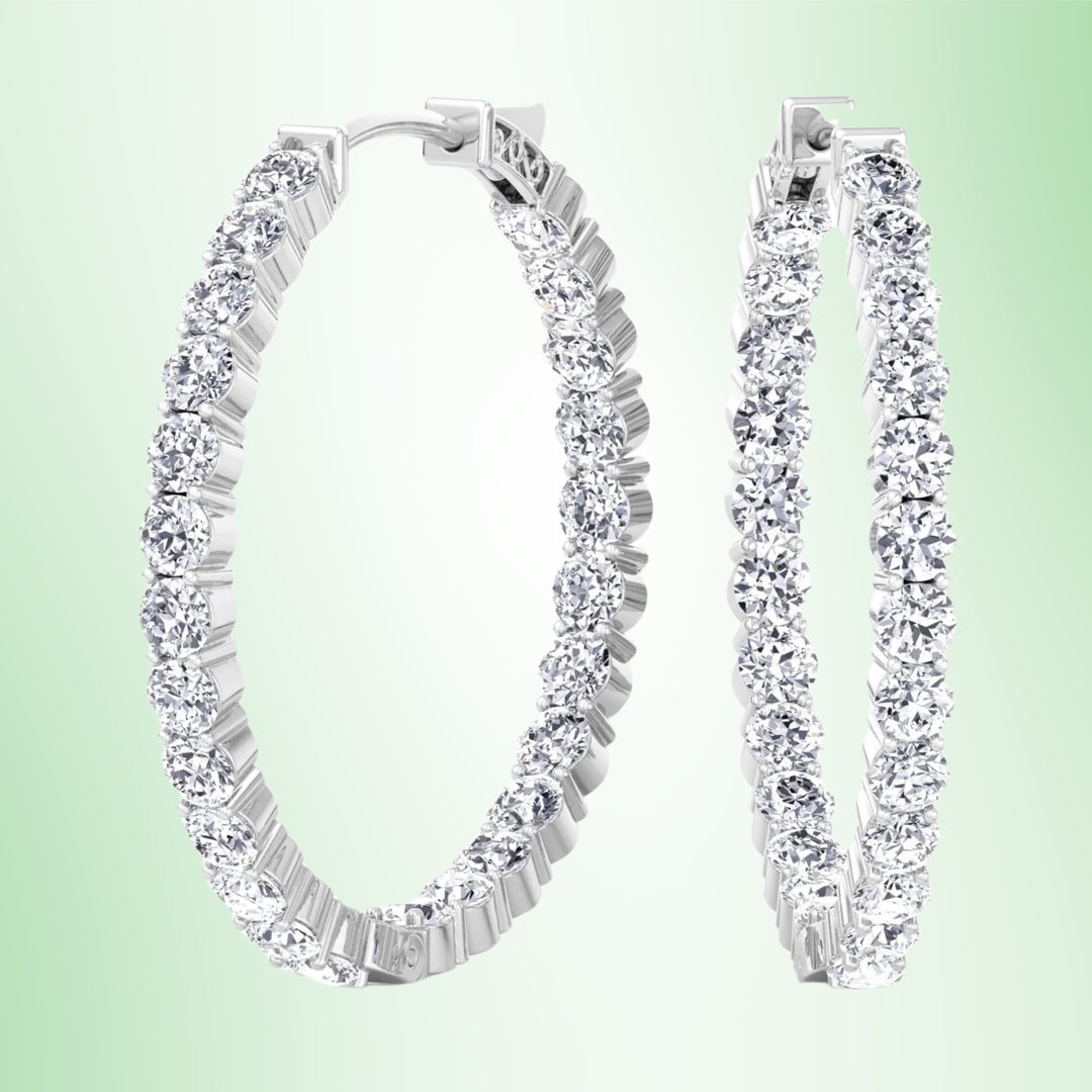 5 Carat Inside Out Lab-Grown Diamond Hoops