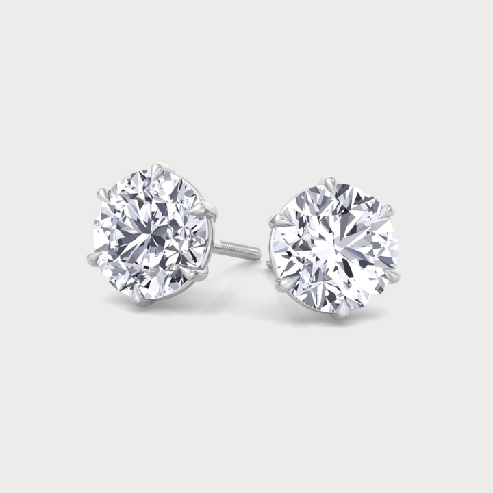 6-Prong Round Cut Lab Grown Diamond Studs