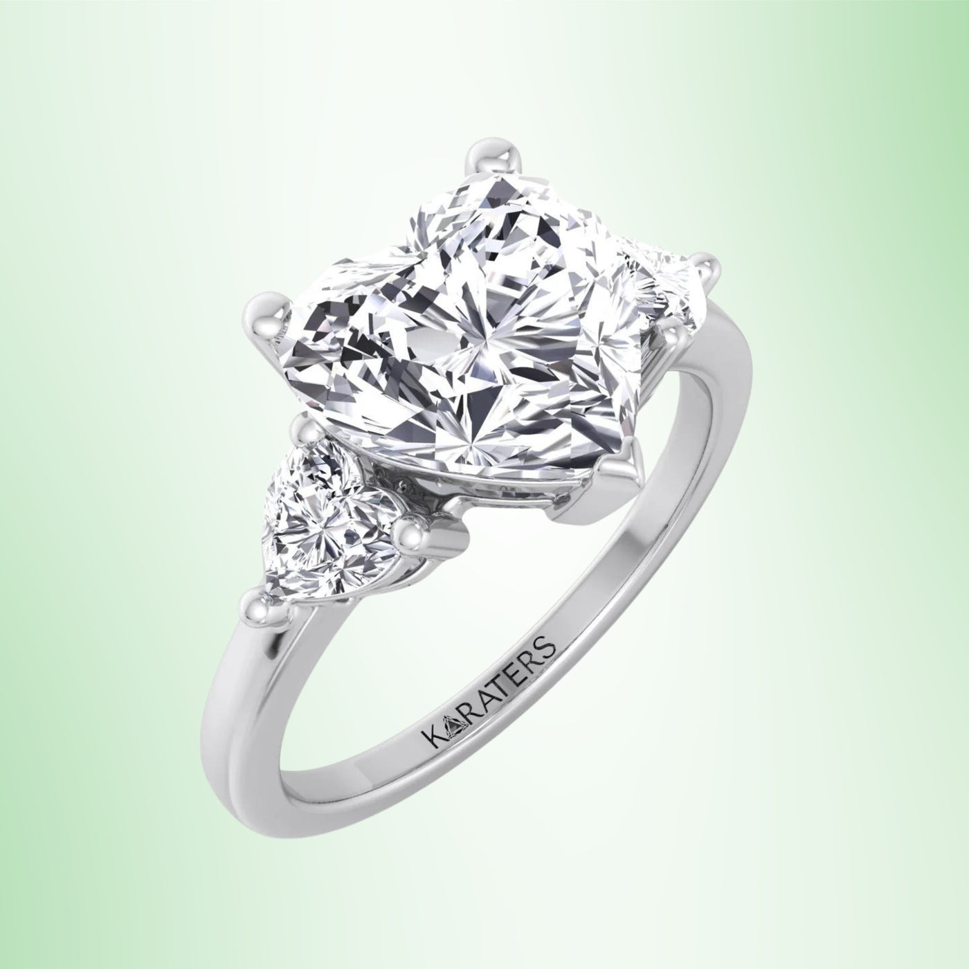 Daisy - Heart Shaped Cut Halo Solitaire Lab Grown Diamond Engagement Ring