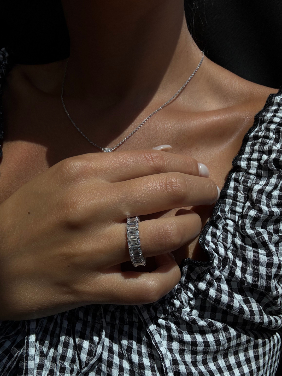 6CT The Lux Emerald Cut Lab Grown Diamond Eternity Band