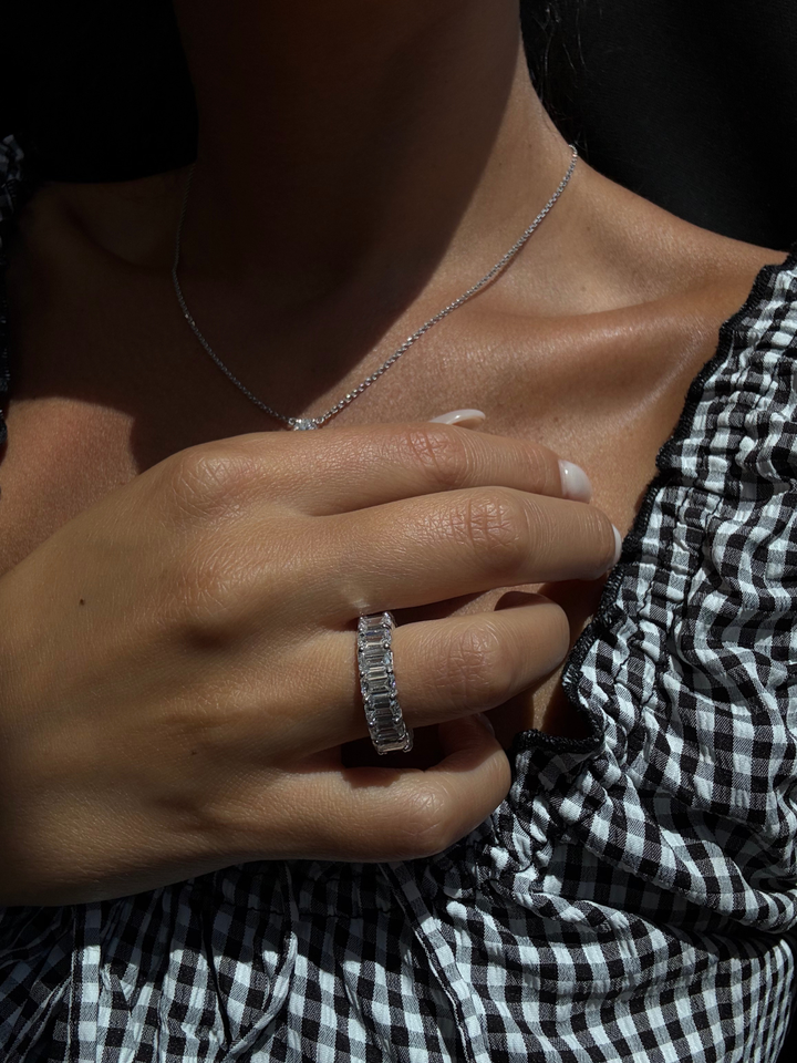 6CT The Lux Emerald Cut Lab Grown Diamond Eternity Band
