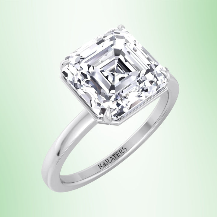 Limette - Asscher Cut Lab Grown Diamond Solitaire Engagement Ring