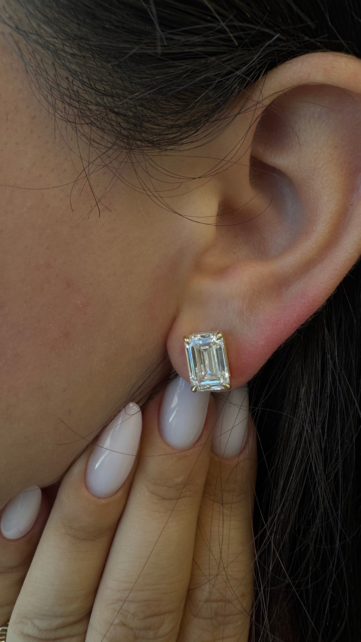 Emerald Cut Lab-Grown Diamond Studs