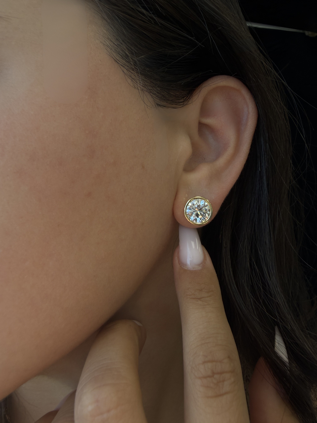 Bezel Set Round Cut Lab-Grown Diamond Studs