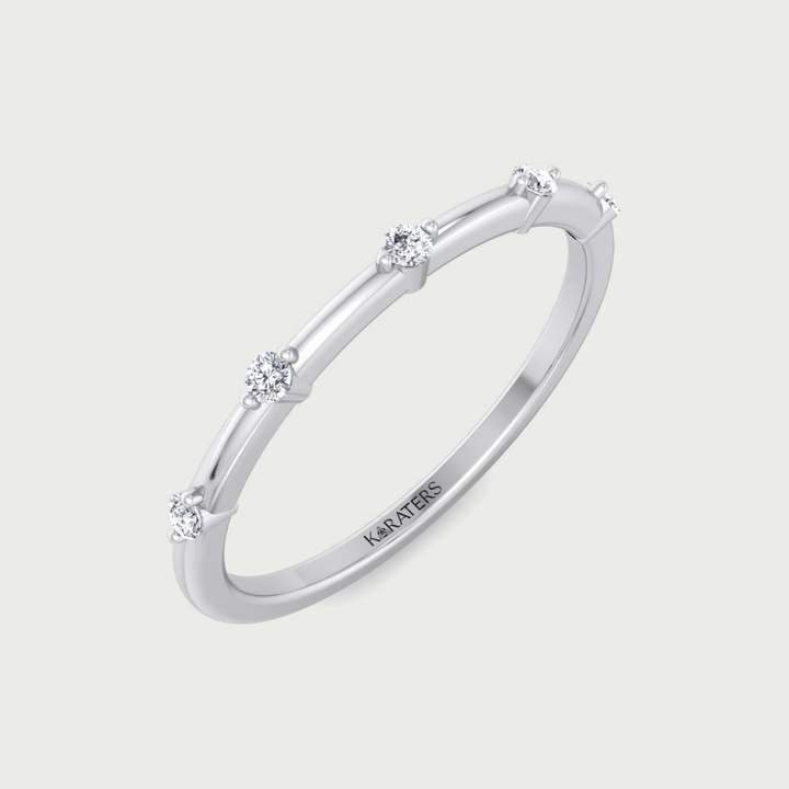 5 Stone Round Cut Lab Grown Diamond Dainty Ring
