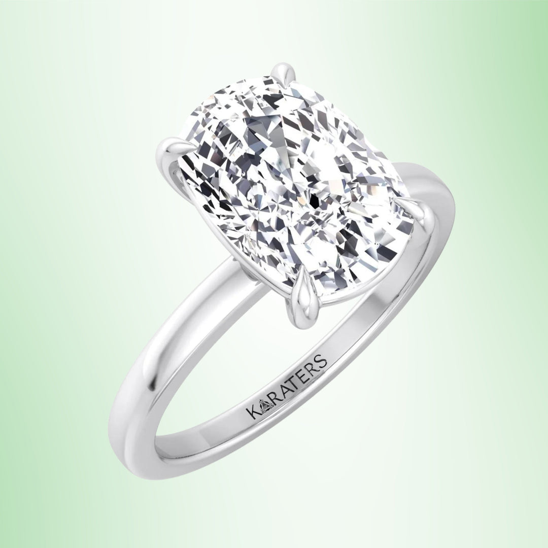 Alea-Elongated Cushion Cut Solitaire Lab Grown Diamond Engagement Ring