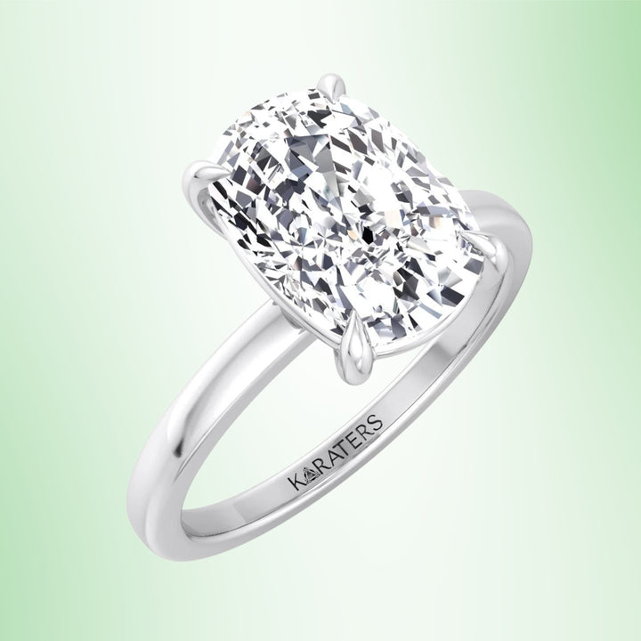 Alea-Elongated Cushion Cut Solitaire Lab Grown Diamond Engagement Ring