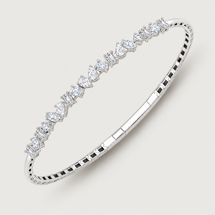 Multi-Shape Lab-Grown Diamond Bangle Bracelet