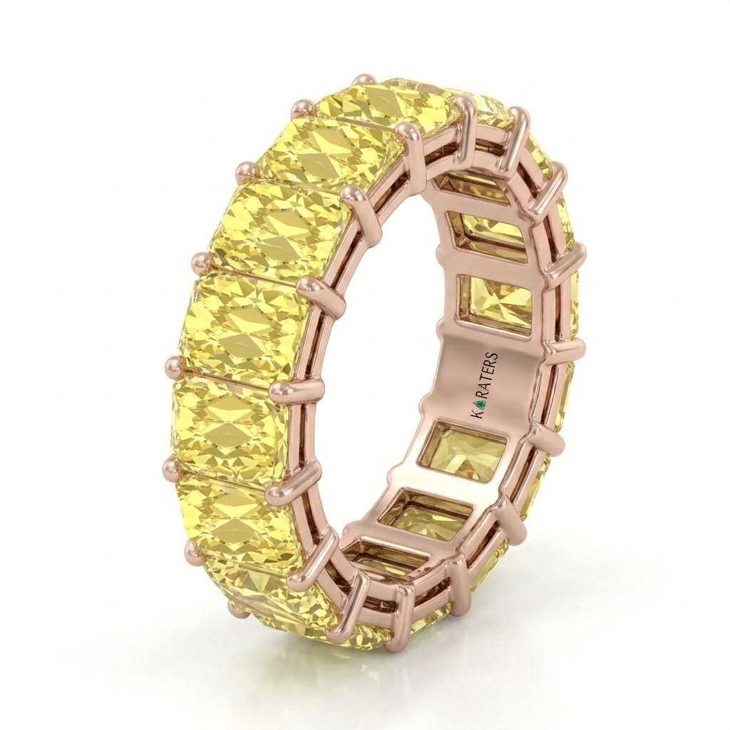 Fancy Yellow Radiant Shape Lab Grown Diamond Eternity Band RG