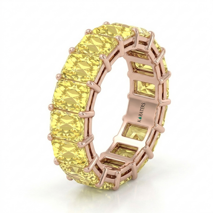 Fancy Yellow Radiant Shape Lab Grown Diamond Eternity Band RG