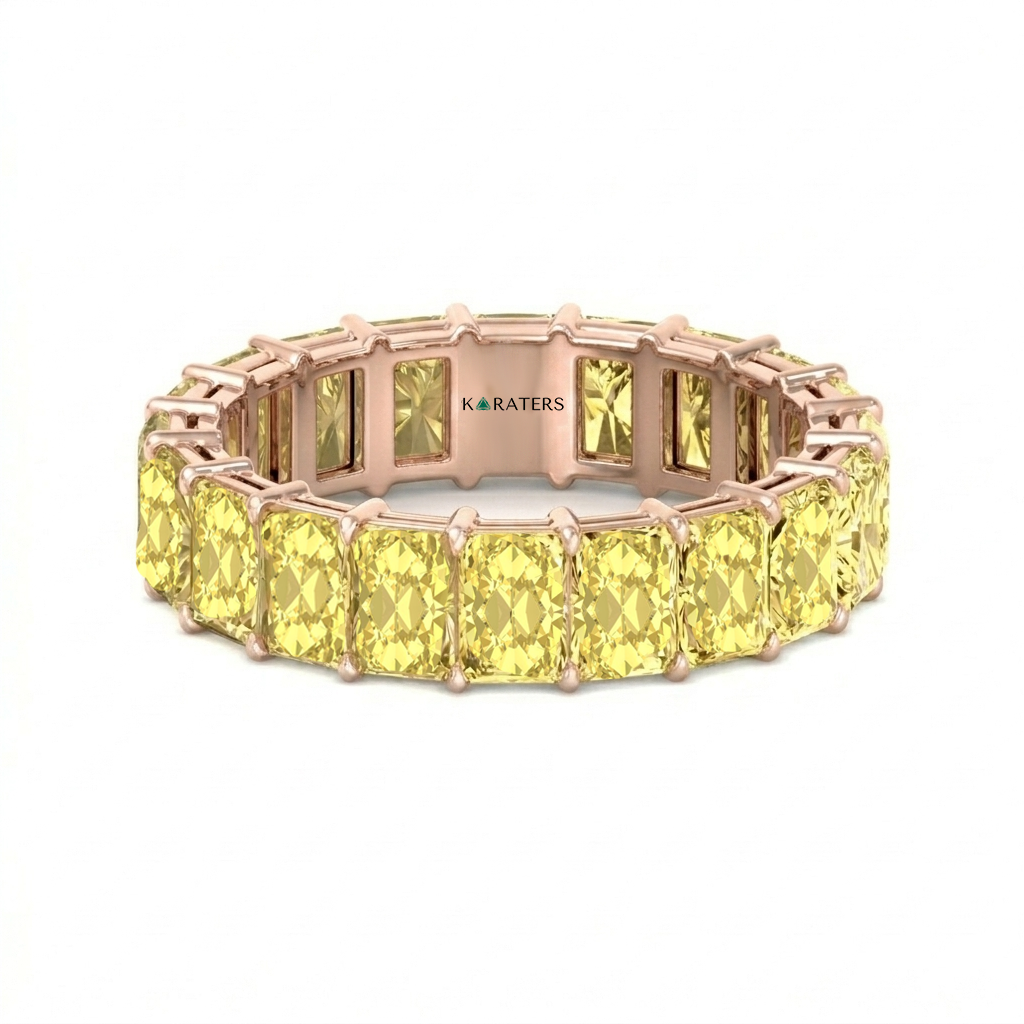 Fancy Yellow Radiant Shape Lab Grown Diamond Eternity Band RG 2