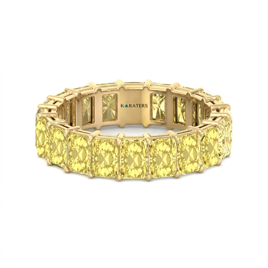 Fancy Yellow Radiant Shape Lab Grown Diamond Eternity Band YG 2
