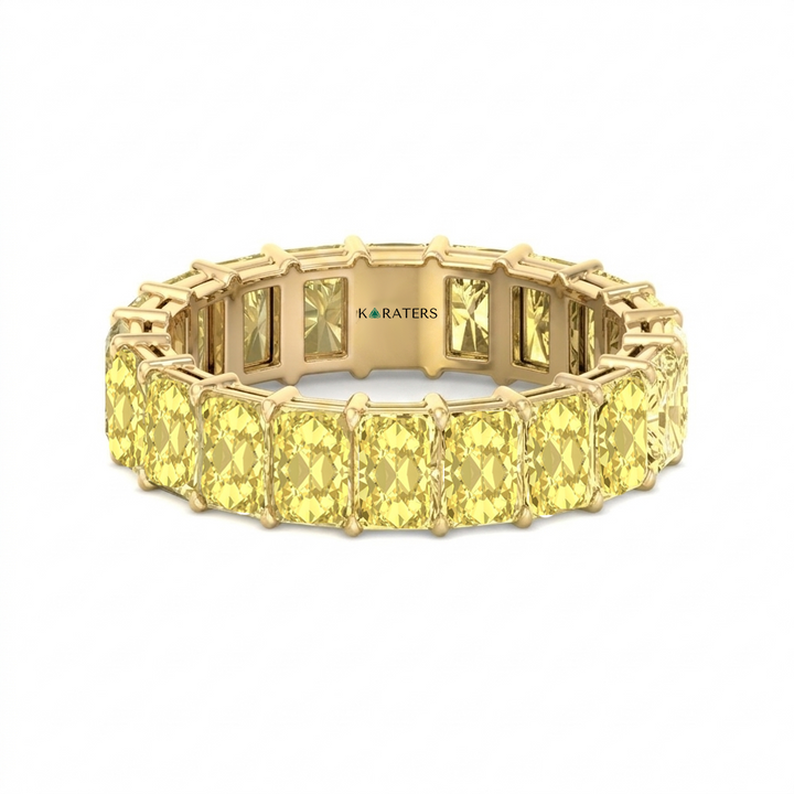 Fancy Yellow Radiant Shape Lab Grown Diamond Eternity Band YG 2