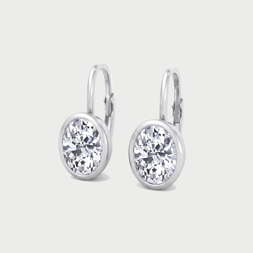 Oval Shape Lab Grown Diamond Drop Earrings
