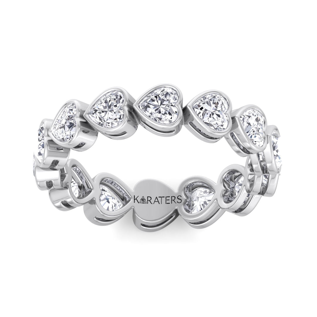 Bezel Heart East to West Lab Diamond White Eternity Band