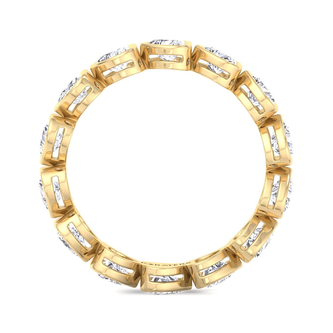 Bezel Heart East to West Lab Diamond Yellow Eternity Band, Profile