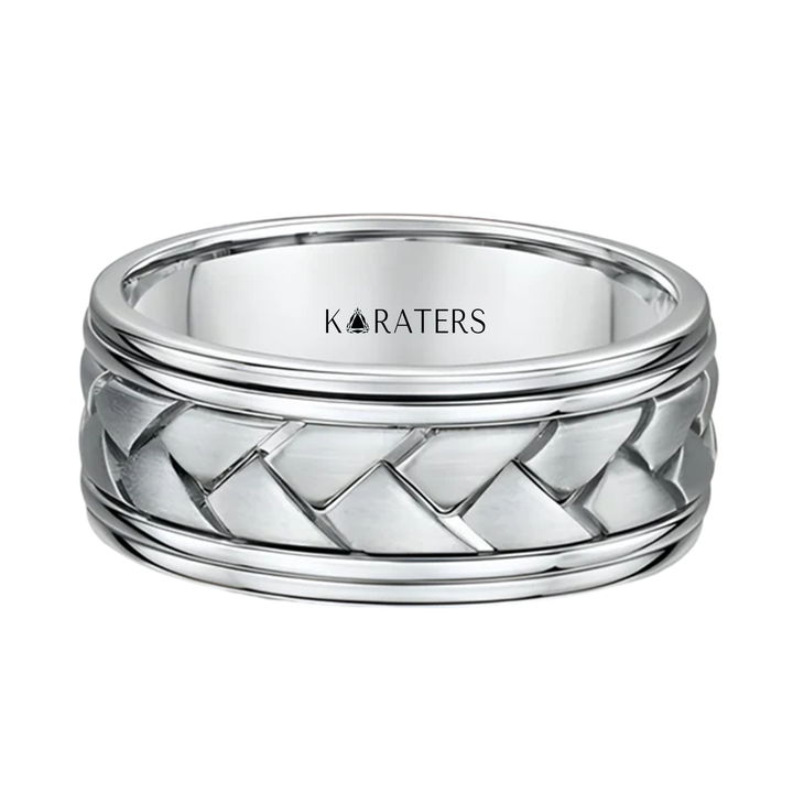 Men's Braided Samoan Solid Gold Band WG2
