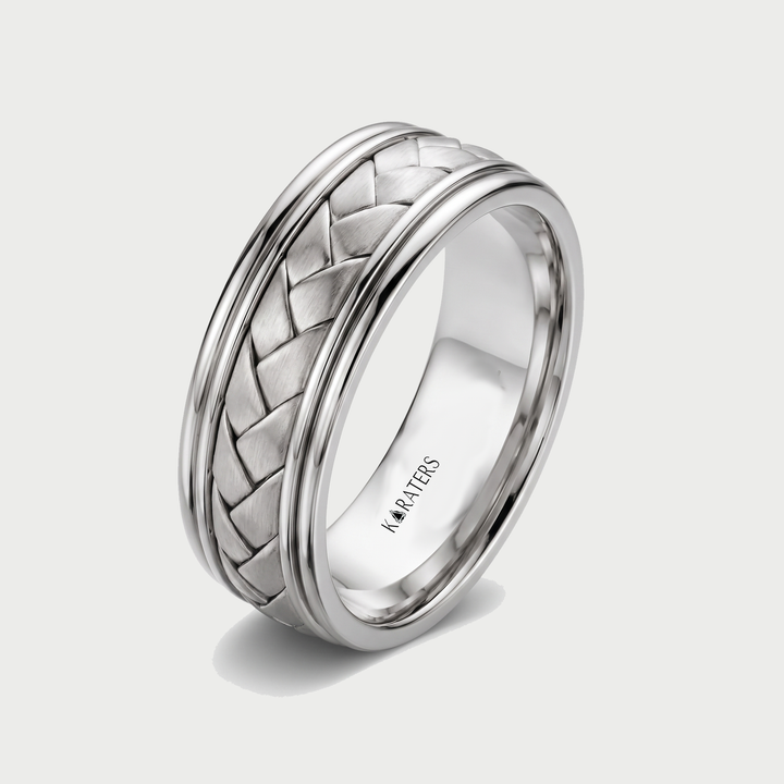 Men's Braided Samoan Solid Gold Band