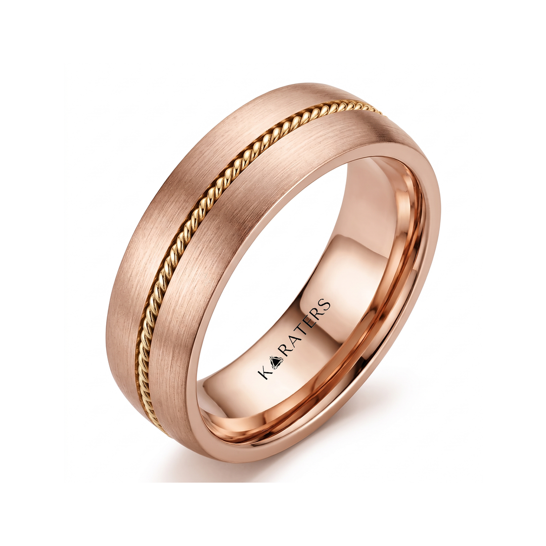 Center Rope Men's Solid Gold Band lifestyle RG2