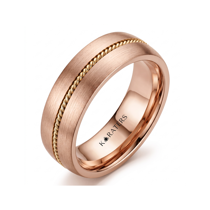 Center Rope Men's Solid Gold Band lifestyle RG2