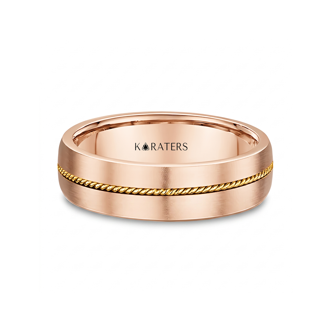 Center Rope Men's Solid Gold Band